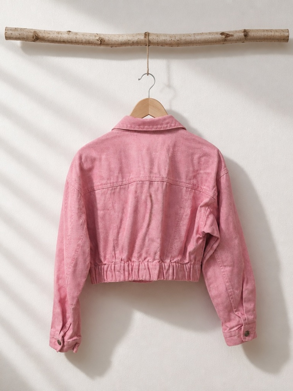 Forever 21 Pink Cropped Denim Jacket - Picture 3 of 8
